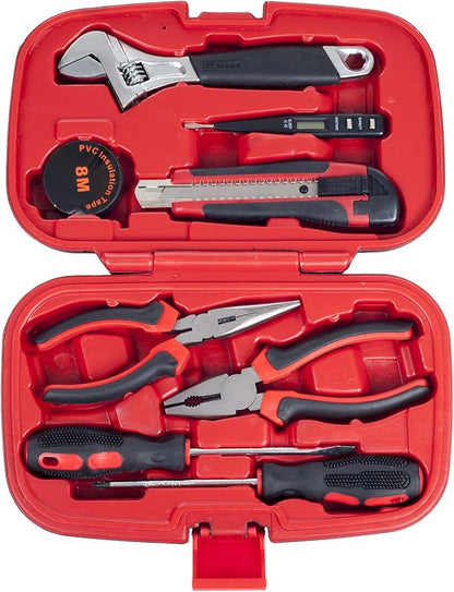 Household Hand Tools - 9-Piece Tool Set Includes Adjustable Wrench, Screwdriver, Pliers, and More - Tool Kit for the Home, Office, and Car by Stalwart