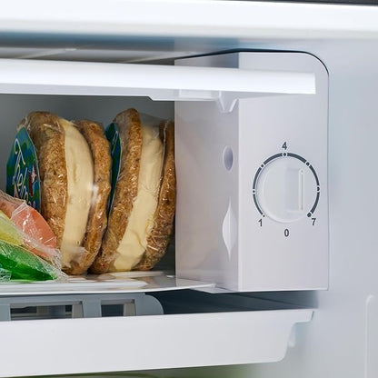 Igloo 3.2 Cu.Ft. Mini Fridge with Freezer - Single Door Compact Refrigerator with Glass Shelves for Homes, Dorms & Offices- Keep Snacks, Drinks & Frozen Foods Cool with Temperature Control Mini Fridge