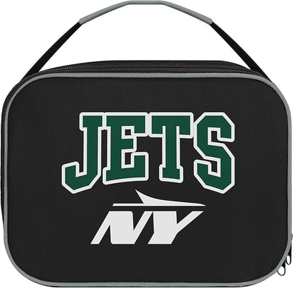 FOCO NFL Unisex-Adult Officially Licensed Wordmark Team Color Big Logo Football Zip Closure 7L Lunch Bag - New York Jets