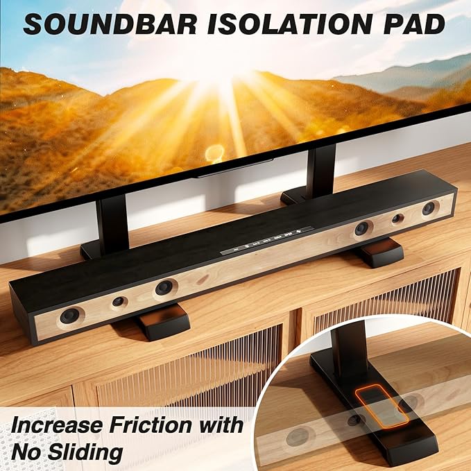 5Rcom Universal TV Stand, Large TV Legs for 37-86 Inch Flat Curved TVs with Cable Management, 6 Height Adjustment Table Top TV Mount Stand Up to 150lbs, Black