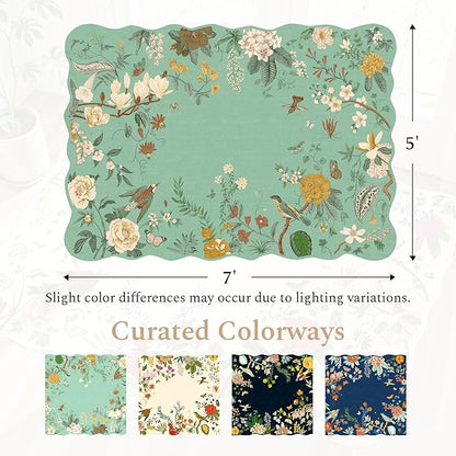 Rugflix 5x7 Floral Area Rug for Living Room, Bedroom, Machine Washable Rugs with Non-Slip Backing, Indoor Low Pile Carpet for Dining Room, Nursery, Kids Pet Friendly