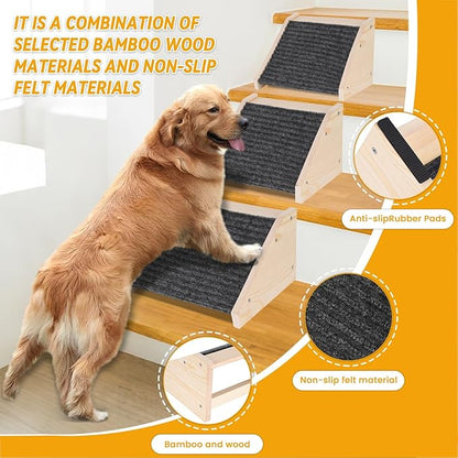 2 Pack Dog Ramp for Stairs, Dog Stair Ramp, Pet Ramp for Stairs for Small Dog Stairs Ramp for Injured Dogs with Anti Slip Strip 11.81 x 9.84 x 5.91 in