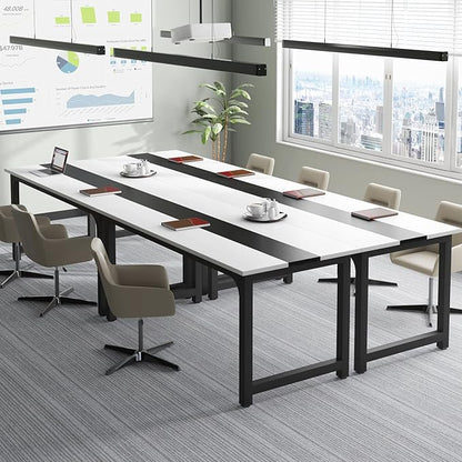Tribesigns 70.8”Executive Desk, Large Office Computer Desk with Thicken Frame, Modern Simple Workstation Business Furniture for Home Office, White/Black