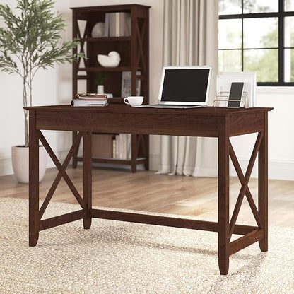 Bush Furniture Key West Writing Desk for Home Office in Bing Cherry 48W Small Modern Farmhouse Table