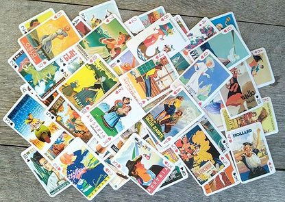 Girls on Travel Posters Playing Cards (Poker Deck 54 Cards All Different) Vintage Retro Travel Posters Avia Railroad
