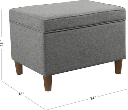Home Decor | Dinah Collection Modern Storage Ottoman | Ottoman with Storage for Living Room & Bedroom (Grey)