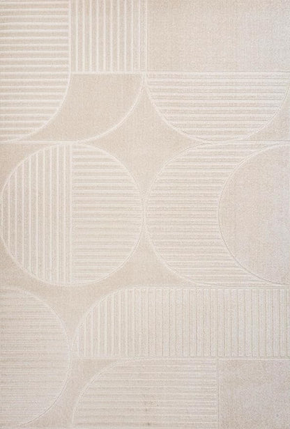JONATHAN Y Nordby High-Low Arch Striped Ivory/Cream Indoor/Outdoor Area Rug, 5x8, Modern, Contemporary, Geometric, Bohemian, Bedroom, Kitchen, Living Room, Non Shedding (SCN104B-5)