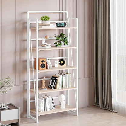 BHG No Assembly Folding Bookshelf for Living Room,Collapsible Book Shelf for Home Office, Portable Bookcase Storage Organizer Rack Shelves