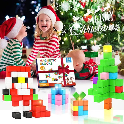 40pcs Magnetic Blocks -Ideal Gifts for 3 4 5 6 Year Old,STEM Learning Toys for 3-5 Year Old Boys & Girls, Safe & Strong Building Blocks with ASMR Sounds,Classroom Must Haves