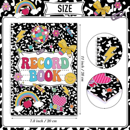 Fuyoooo Teacher Record Book Teacher Grade Book 2026-2027 Spiral Bound Composition Record Class Planner 2026 Gradebook Office Favors for Classroom Attendance Decoration Double Sided Color Printing