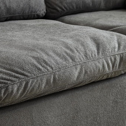 Swbvs Modular Sectional Sofa, 3-Piece Corduroy Couch with Chaise, Deep Seat Oversized Lounge Sofa for Living Room, Convertible Comfy Couch with Removable Cushions, Grey