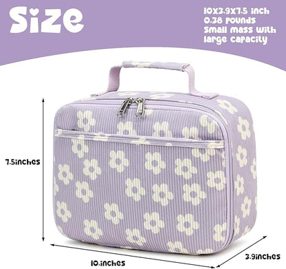 Bluboon Kids Girls Lunch Bag Insulated Lunch Box for school Corduroy Lunch Cooler Organizer School Kids Lunch Tote