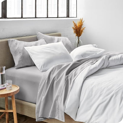 Bare Home King Sheet Set - Luxury 1800 Ultra-Soft Microfiber King Bed Sheets - Double Brushed - Deep Pockets - Easy Fit - 4 Piece Set - Bedding Sheets & Pillowcases (King, Light Grey)