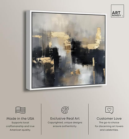 Art Remedy Daring Canvas Colorful Abstract Wall Art, White Frame, 16" x 16"
