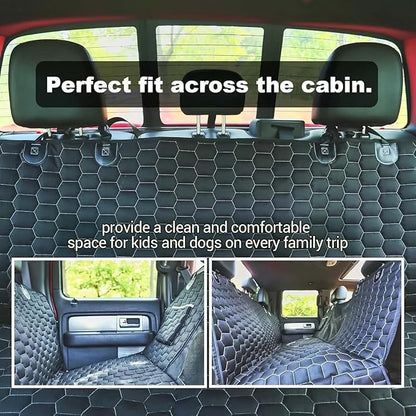 Dog Car Seat Cover for Trucks, Car Seat Cover for Back Seat Protector F150 Ram 1500, Waterproof Dog Hammock for Truck with Mesh Window Heavy Duty Seat Cover for F-Series/GMC Sierra/Silverado
