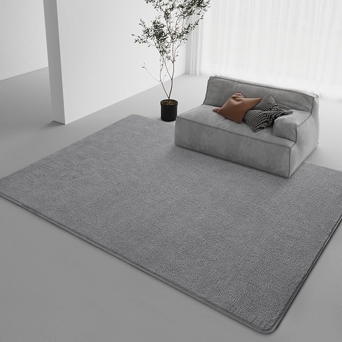 DweIke 6x9 Grey Area Rugs for Bedroom, Super Soft Living Room Rug, Thickened Memory-Foam Throw Carpet, Non-Slip and Washable Carpets for Kids Boys Girls Room Dorm Nursery Home Decor