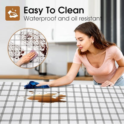 Beautysaid Shelf and Drawer Liner for Kitchen Cabinet, Non Adhesive Non Slip Shelf Paper Waterproof Washable Thickened for Dresser Pantry Shelve Bathroom Protector Liner(Plaid,18 in x 20 FT)