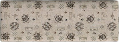 HomePop Oslo Decorative Bench -Cream Contemporary Global Pattern