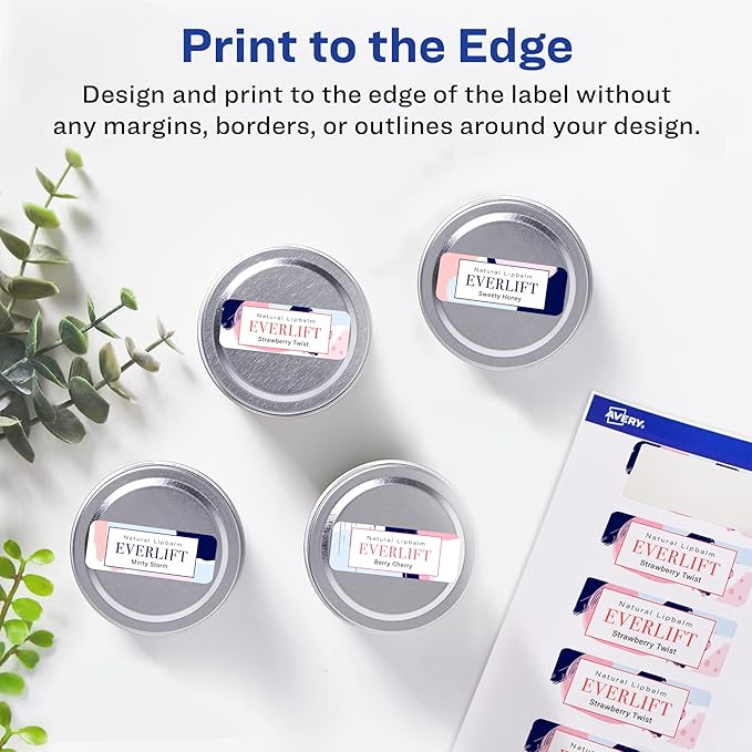 Avery Glossy White Rectangle Labels, Sure Feed Technology, 1-13/16" x 2-3/16", 300 Glossy White Labels, Print-to-The-Edge, Permanent Adhesive, Laser/Inkjet Printable