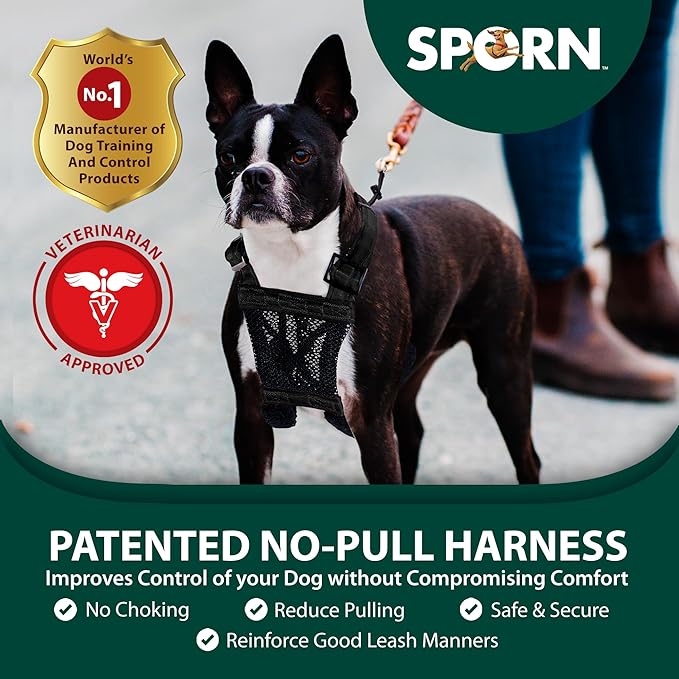 YUP! Mesh Non Pull Dog Harness X-Small Black, Perfect For Training-Stops Dogs from Pulling and Choking on Walks for Small, Medium and Large Dogs, Puppy Harness, No Pull Harness, No Choke Harness