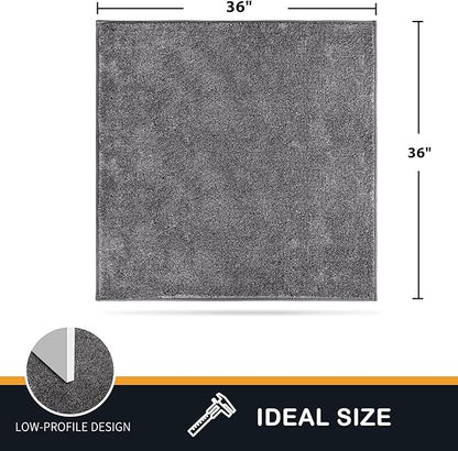 PURRUGS Dirt Trapping Door Mat 36" x 36", Non-Slip Machine Washable Entryway Rug, Dog Doormat, Indoor Front Door Mat, Super Absorbent Entry Rug for Muddy Shoes & Paws, Light Grey-Dark Grey