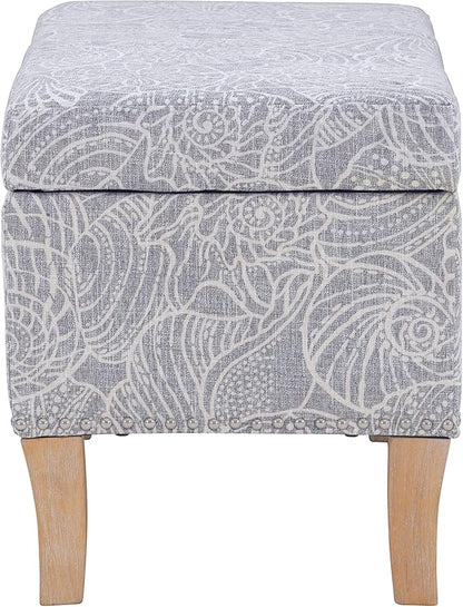 Linon Stone Upholstered Storage Stephanie Ottoman