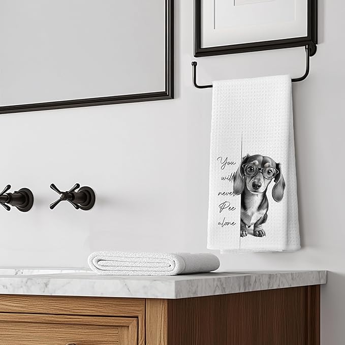 Dachshund Gifts Kitchen Towels ，Dachshund Gifts for Women Men Decor Accessories Hand Towels for Bathroom，Funny Dog Bathroom Hand Towels，16x24 Inch