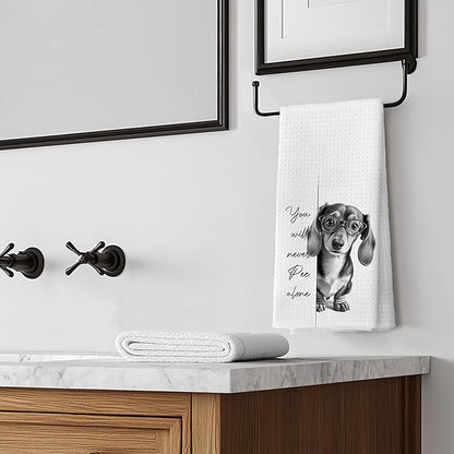 Dachshund Gifts Kitchen Towels ，Dachshund Gifts for Women Men Decor Accessories Hand Towels for Bathroom，Funny Dog Bathroom Hand Towels，16x24 Inch