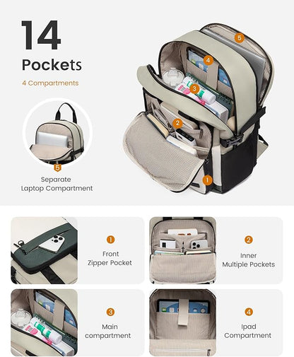 LOVEVOOK 17.3 Inch Laptop Backpack for Women, Travel Carry-On Backpack Purse, College Bookbag for Teen Girls School