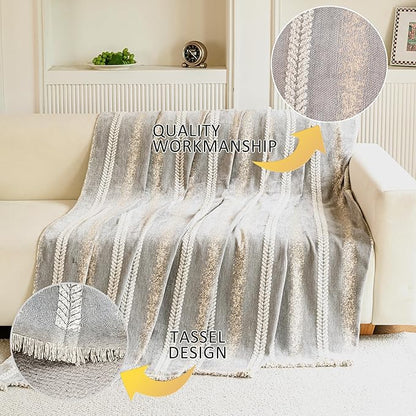 Couch Cover for Dogs Washable Sofa Cover, Sectional Couch Covers, Sofa Covers for 2 Cushion Couch, Non Slip Stripe Sofa Slipcovers Furniture Protector, Couch Protector from Cat Claws, Light,71''x118''