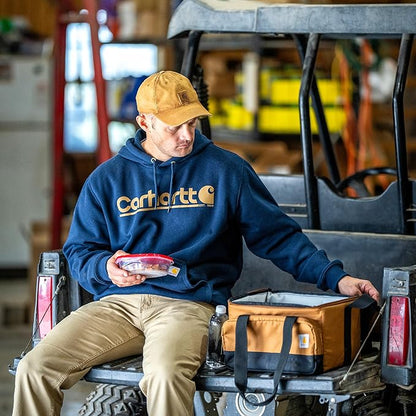 Carhartt Insulated Two Compartment Cooler, Durable Water Repellent Material W/Front Zippered Pocket for Camping, Beach & Travel