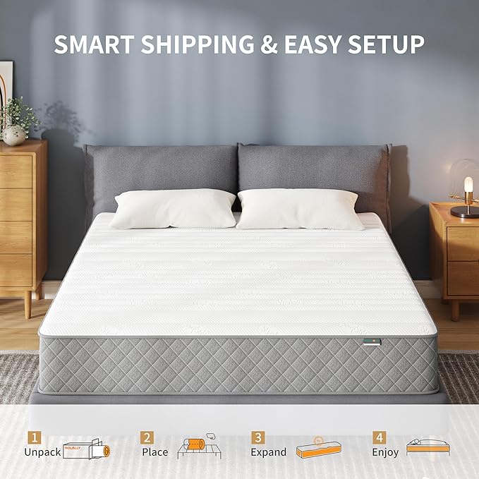 Mattress Double Mattress, 10 Inch Hybrid Memory Foam Firm Full Size Mattres with Hybrid Full Bed Matress in a Box Pressure Relief & Supportive Full Size Mattresses
