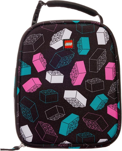 LEGO Kids Heritage Classic Lunch Box, Insulated Soft Reusable Lunch Bag Meal Container for Boys and Girls, Perfect for School or Travel, Meal Tote Keeps Food Cold with Buckle, Multicolor Brick