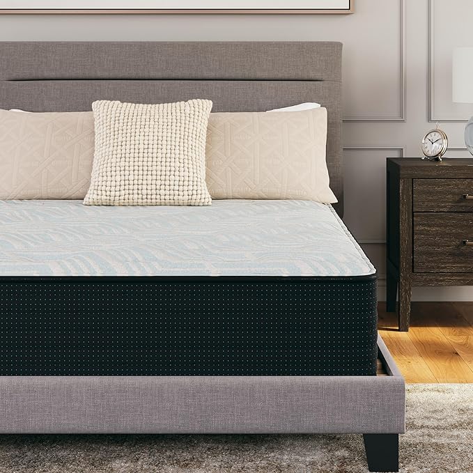 Signature Design by Ashley Twin Size Comfort Plus 10 Inch Hybrid Mattress with Lumbar Support Gel Memory Foam, Fiberglass Free, Mattress In A Box