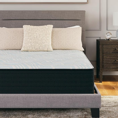 Signature Design by Ashley Full Size Comfort Plus 10 Inch Hybrid Mattress with Lumbar Support Gel Memory Foam, Fiberglass Free, Mattress In A Box