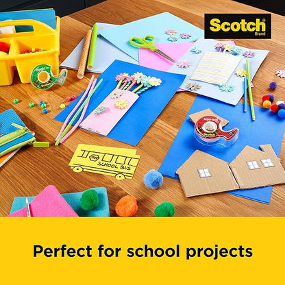 Post-it and Scotch Brand Essentials Pack, Back to School and Office Supplies, Includes Super Sticky Notes, Flags, Magic & Super Hold Tape & Multi-Purpose Scissors (Pack of 4)