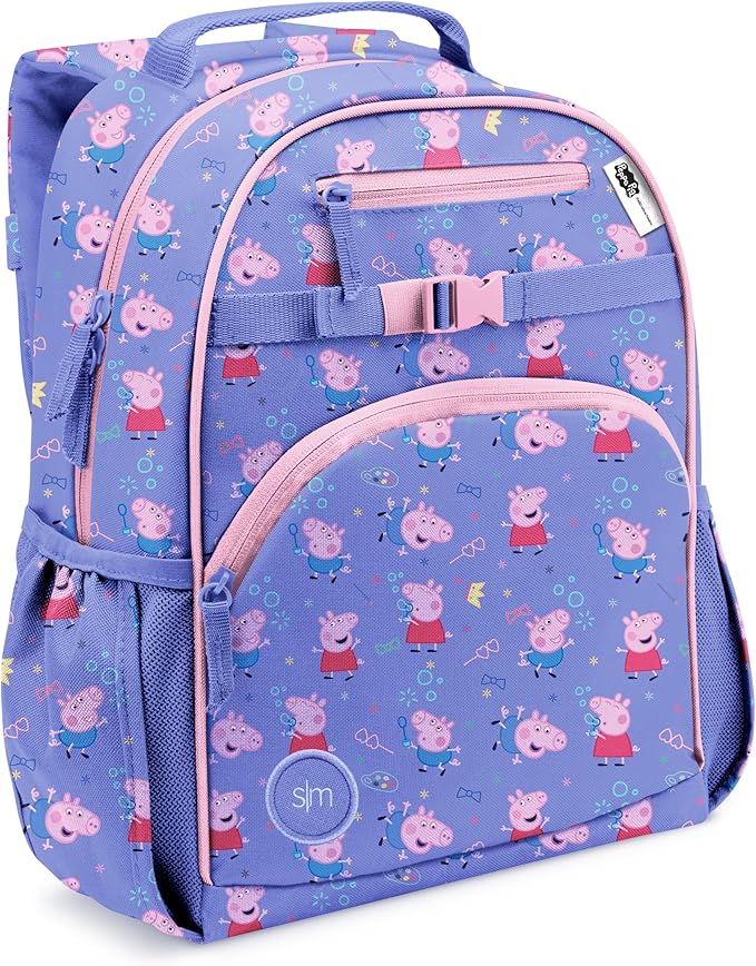 Simple Modern Medium Peppa Pig Toddler Backpack for School Girls and Boys | Kindergarten Elementary Kids Backpack | Fletcher Collection | Kids - 15" tall | Bubbles