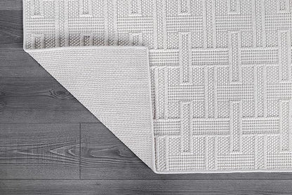 Micro Loop Indoor Rug White 9x12 Boho Geometric Neutral Area Rugs for Living Room Soft Luxury Modern Low and High Pile Durable Stain Resistant Non-Shedding Indoor Area Carpet 9 x 12