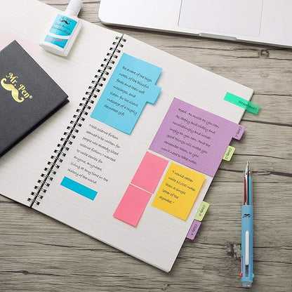Mr. Pen- Sticky Note Set, 2 Sets, 820 pcs, Vibrant Colors, Sticky Notes Tabs, Divider Sticky Notes, Office Supplies, Stocky Notes for Bible Journaling