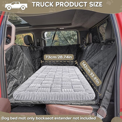 Dog Car Bed Mat, Non-Slip Backseat Extender Pet Blanket, Plaid Dog Bed for Trucks, Sedans & Large SUVs, Chew-Resistant Travel Pad for Dogs, Easy Clean & Scratch-Proof & Comfort竊?6"x28.7" Light Gray