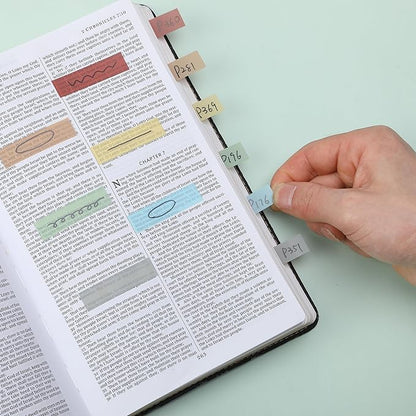 Mr. Pen- Transparent Sticky Note Set, 410 Pack, Morandi Colors, Transparent Sticky Notes Tabs, Stocky Notes for Bible Journaling