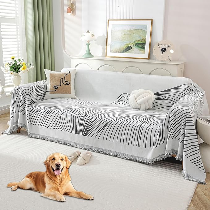 Non Slip Sofa Covers Couch Covers for 3 Cushion Couch Sofa Pet Friendly Washable Couch Cover, Soft Thick Sectional Couch Covers L Shape Furniture Protector for Kids, Dogs 71" X118"