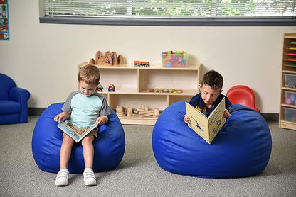 Children's Factory 35" Kids Bean Bag Chairs, Flexible Seating Classroom Furniture, Beanbag Ideal for Boy/Girl Toddler Daycare or Playroom, Blue (CF610-005)