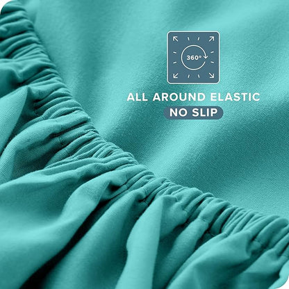 Bare Home Twin Sheet Set - 1800 Ultra-Soft Microfiber Twin Bed Sheets - Double Brushed - Deep Pockets - Easy Fit - Extra Soft - 3 Piece Set - Bedding Sheets & Pillowcases (Twin, Turquoise)
