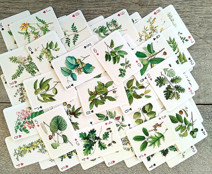 Trees and Leaves Playing Cards (Poker Deck 54 Cards All Different) Vintage Antique Botannical Books Illustration by Pierre Redoute