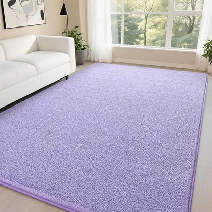 DweIke 6x9 Purple Area Rugs for Bedroom, Super Soft Living Room Rug, Thickened Memory-Foam Throw Carpet, Non-Slip and Washable Carpets for Kids Boys Girls Room Dorm Nursery Home Decor
