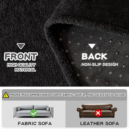 MYSKY HOME Black Couch Covers for Sectional Sofa, Couch Cover L Shape Couch Covers for Dogs Washable Couch Cover Banket Modern Sofa Slipcovers, Super Soft Sofa Towel for Kids, Pets, 71" x 134"