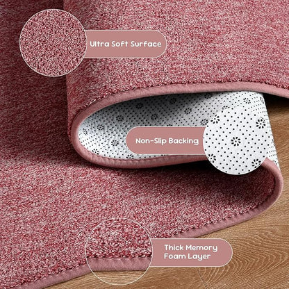 DweIke Rugs for Bedroom Living Room, 4x6 ft Red Area Rug, Washable Memory Foam Indoor Carpet, Modern Non-Slip Ultra Soft Carpets for Kids Boys Girls Adults Nursery Dorm Home Decor