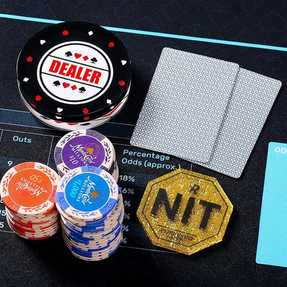 RUNNING HOT Nit Button Set for Texas Hold'em & Omaha Poker (Pack of 10) - Professional Chips for The Stand-Up Game - Enhance Your Play