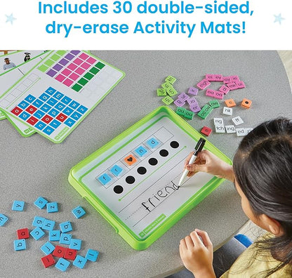 hand2mind Advancing Phonics Word Work Small Group Set, Magnetic Letter Tiles, Magnetic Letter Trays, Kindergarten Phonics Manipulatives, Phonemic Awareness, Science of Reading Classroom Materials